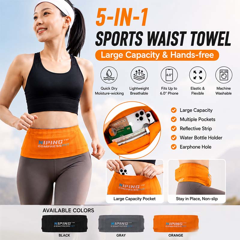 Running Gear For Beginners - Laufgürtel, unsichtbarer, rutschfester Handyhalter, Gürteltasche mit