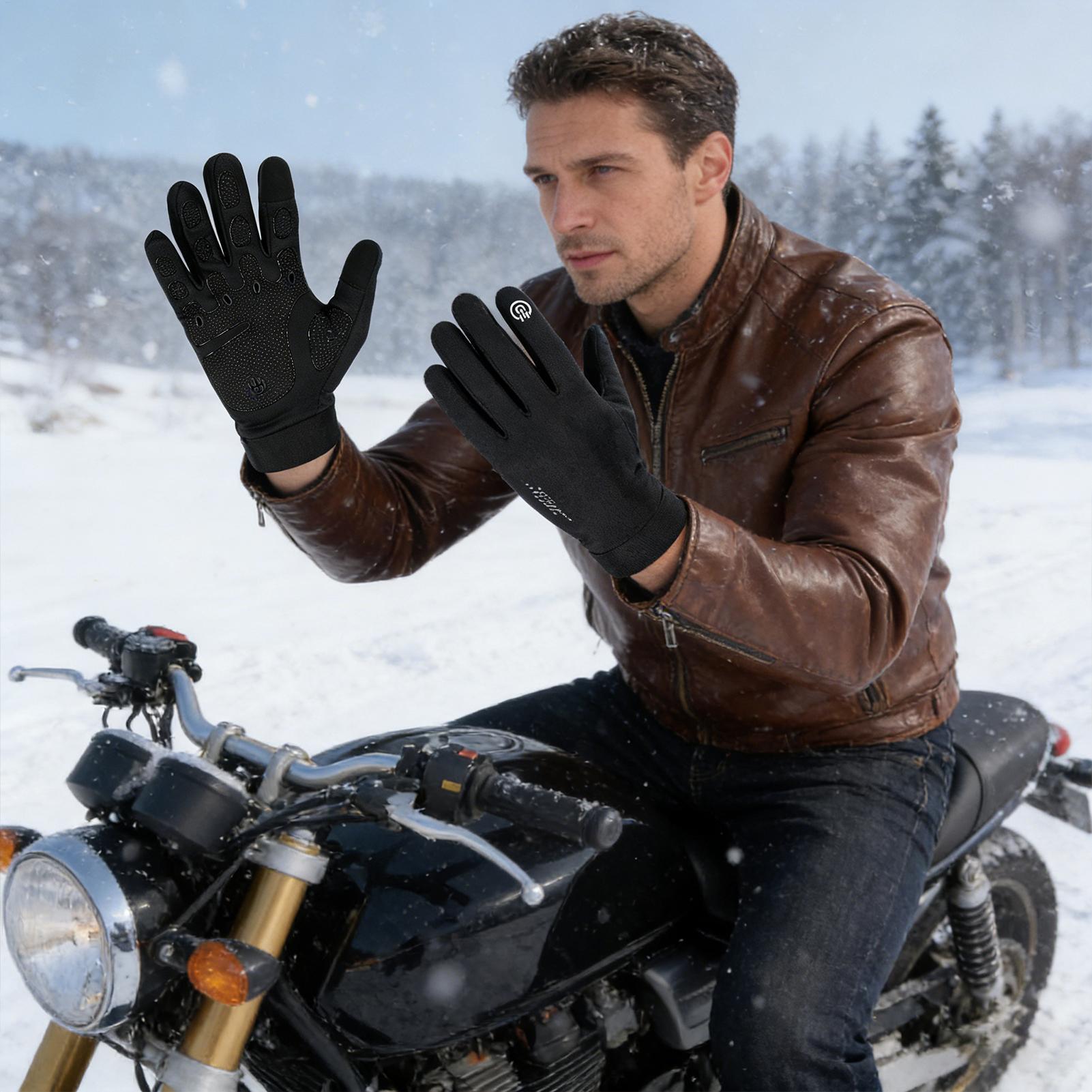 Running Gear In Snow - Vollfinger-Schneehandschuhe für kaltes Wetter, Winter-Fahrradhandschuhe, Touchscreen-Schneehandschuhe