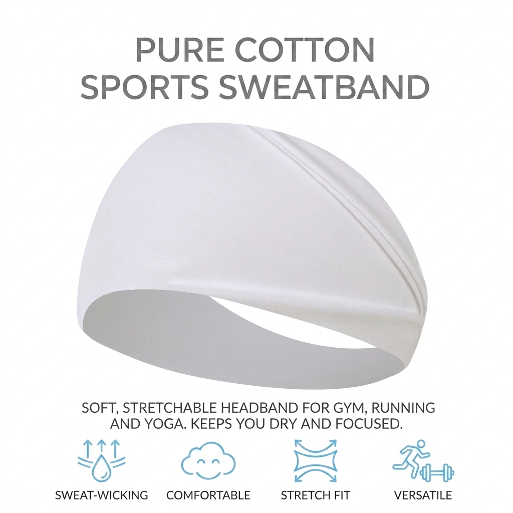 Reines Baumwoll-Schweißband fü – Running Gear Headband Bewertung und Preis