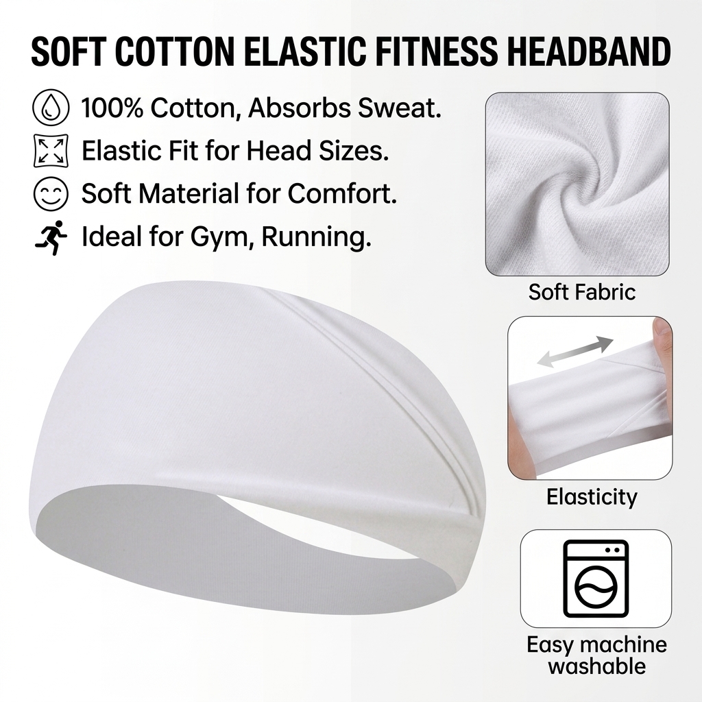 Reines Baumwoll-Schweißband fü – Running Gear Headband Bewertung und Preis